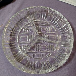 Vintage Cabaret Bowl 24% Lead Crystal 3 Section 6" Glass Dish German Made.